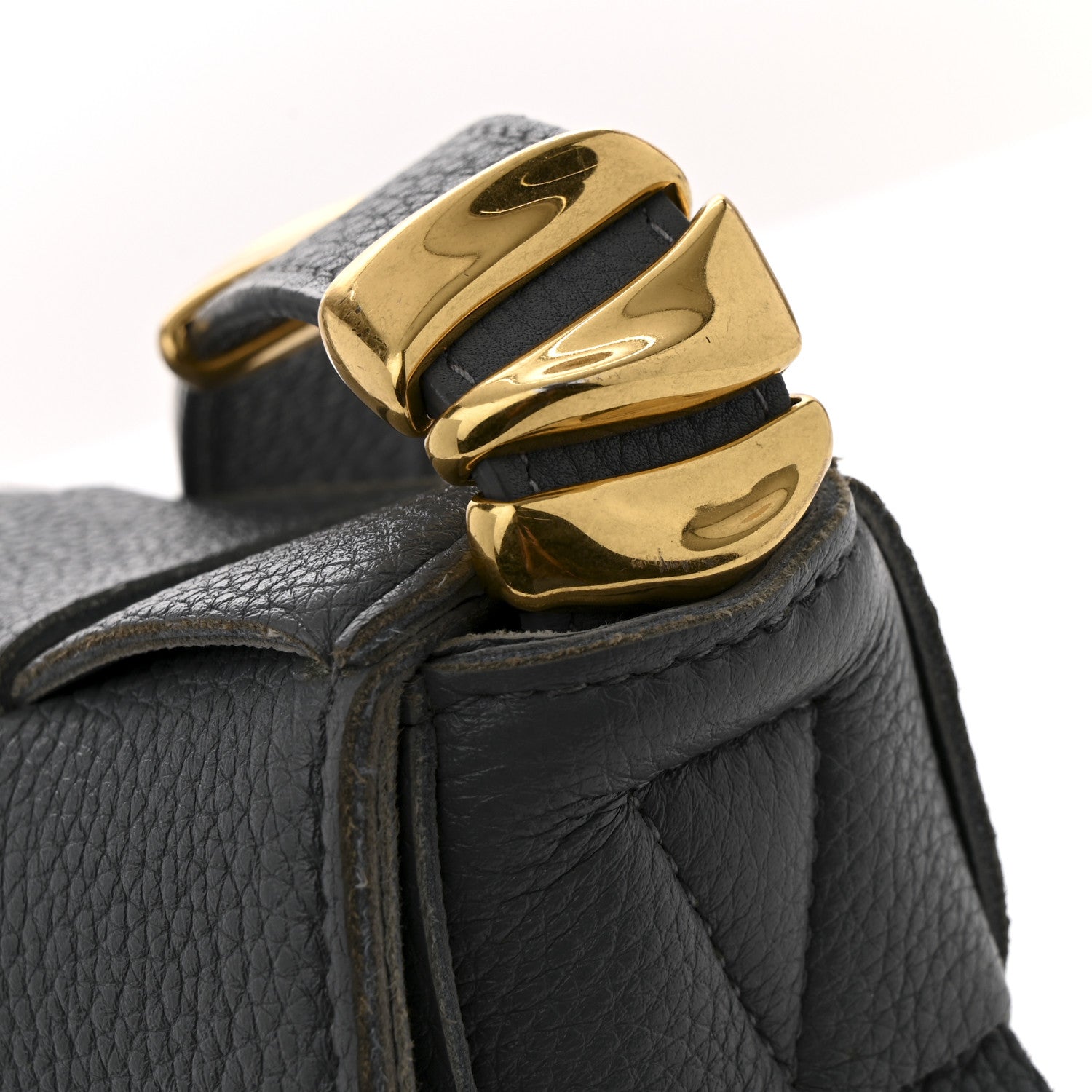 Grained Calfskin Maxi Intrecciato Cassette Crossbody Bag Deep Blue