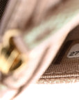 Iridescent Caviar Quilted Wallet on Chain WOC Beige
