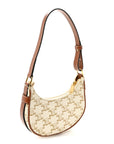 Canvas Calfskin Mini Ava Triomphe Shoulder Bag White