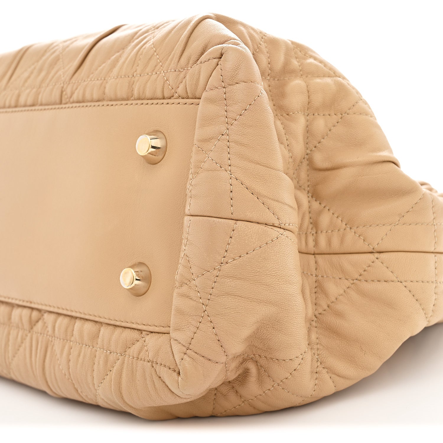 Gaufre Lambskin Cannage Delices Tote Beige