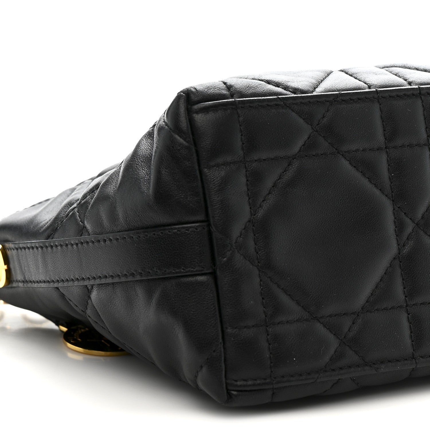 Lambskin Macrocannage D1ORStar Hobo Bag Black