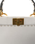Cuoio Romano Selleria Mini Peekaboo Iconic Satchel White