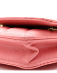 Caviar Quilted Wallet on Chain WOC Pink