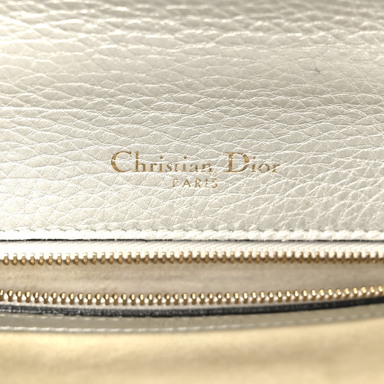 Metallic Grained Calfskin Medium D1ORama Flap Bag Silver