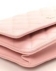 Caviar Quilted Wallet on Chain WOC Light Pink