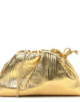 Metallic Bark Calfskin The Mini Pouch Gold