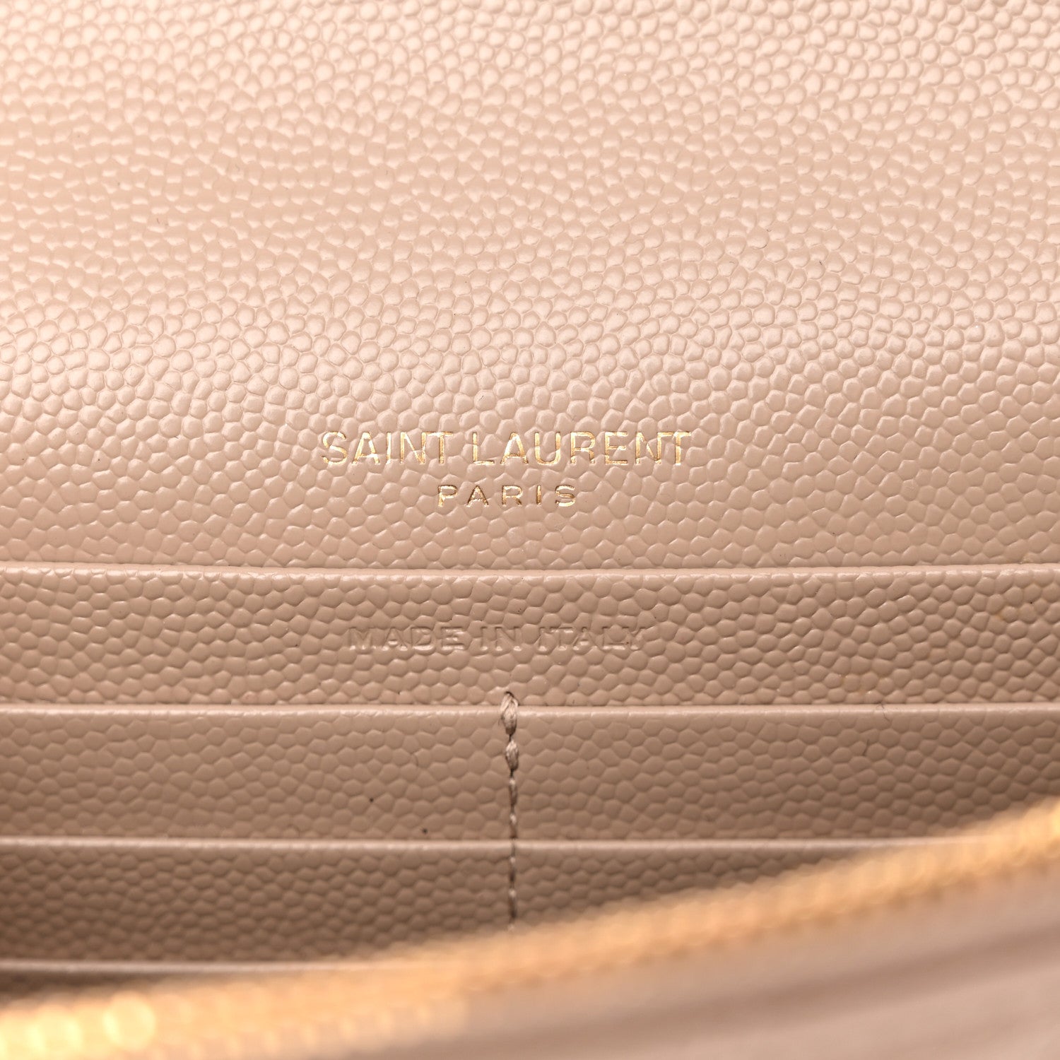 Grain De Poudre Matelasse Chevron Monogram Envelope Chain Wallet Dark Beige
