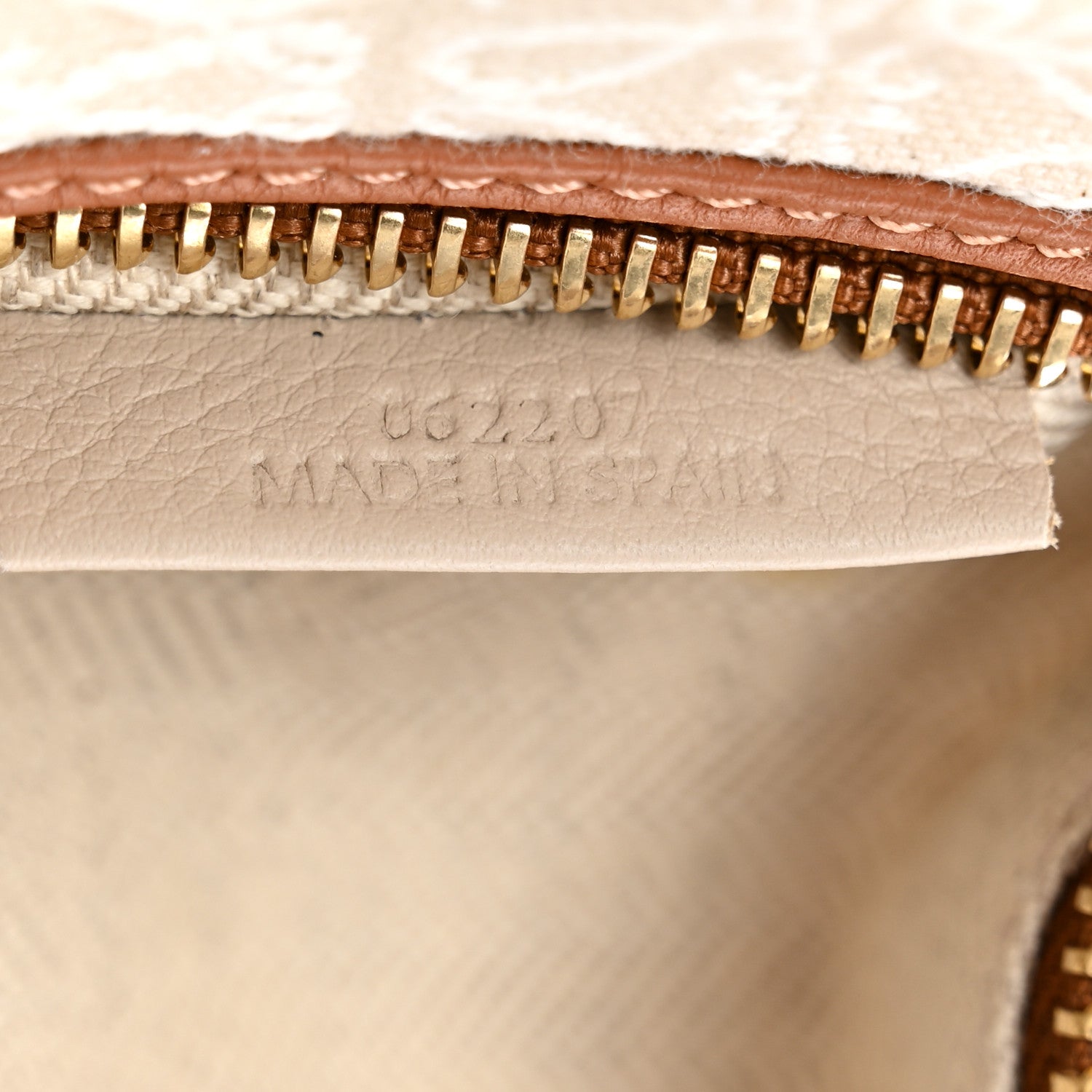 Jacquard Anagram Calfskin Small Cubi Bag Ecru Tan