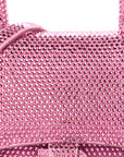 Strass Suede Hourglass Top Handle Bag XS Pink