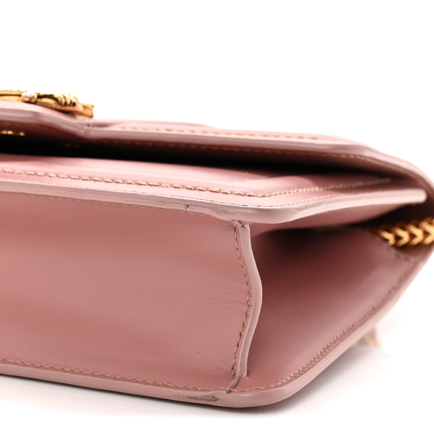 DOLCE GABBANA Smooth Calfskin Small DG Amore Envelope Bag Pink