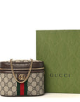 GG Supreme Monogram Textured Dollar Calfskin Web Ophidia Belt Bag 110 44 Beige Ebony New Acero