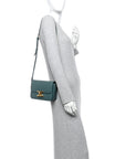 Shiny Calfskin Teen Triomphe Petrol