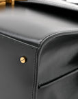 Smooth Calfskin Medium Classic Monogram Cassandra Top Handle Black