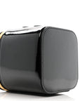 Patent Calfskin Triomphe Mini Vanity Case Black