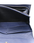 Nappa Intrecciato Continental Flap Wallet Dark Blue
