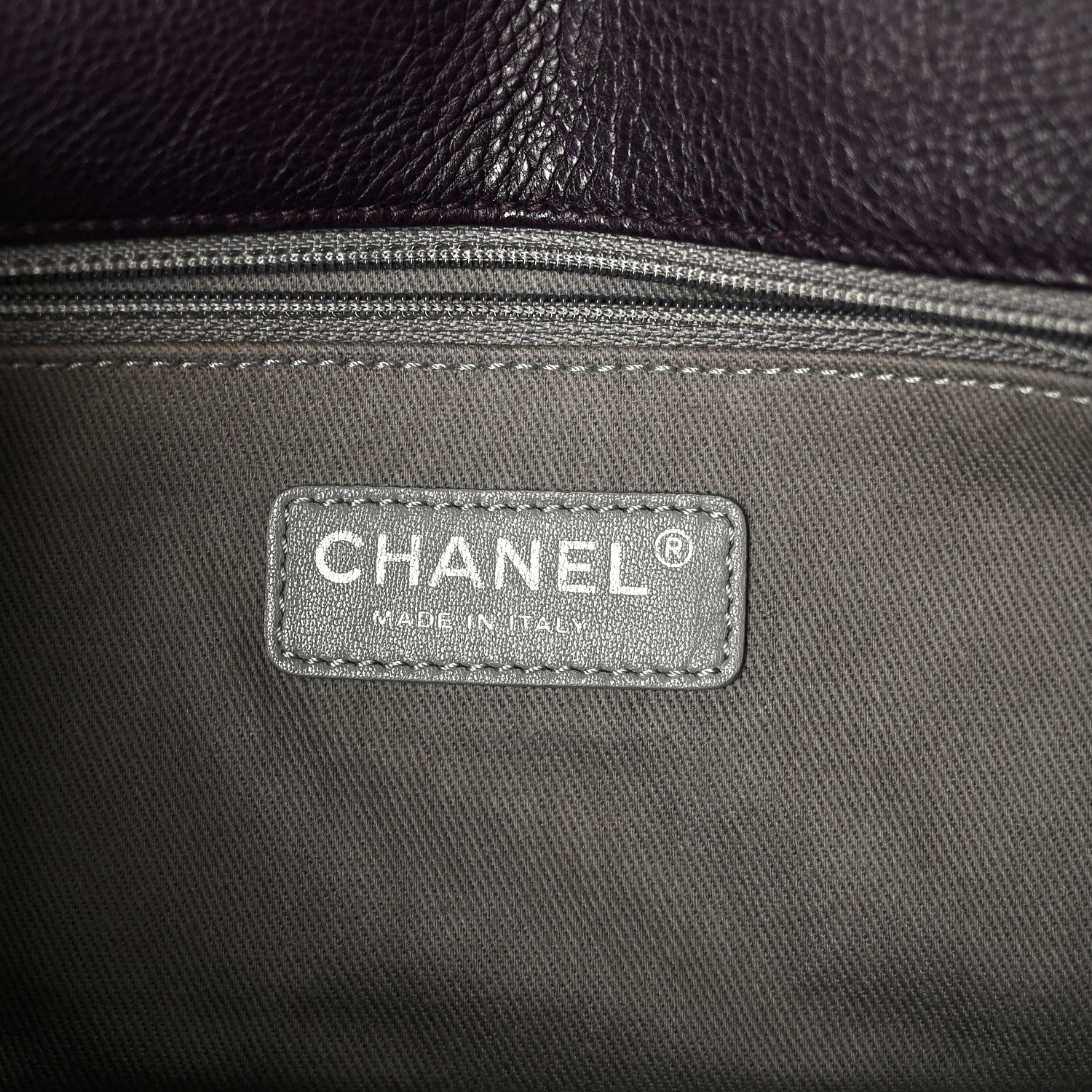Calfskin Crystal Embossed Medium Boy Flap Plum