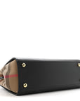 Calfskin Mega Check Small Banwell Tote Black