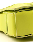 Lambskin Maxi Intrecciato Cassette Crossbody Bag Acid Kiwi