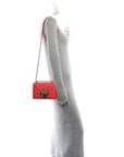 Lambskin Medium Devotion Crossbody Bag Corallo