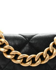 Goatskin Quilted Large CHNL 19 Flap Black