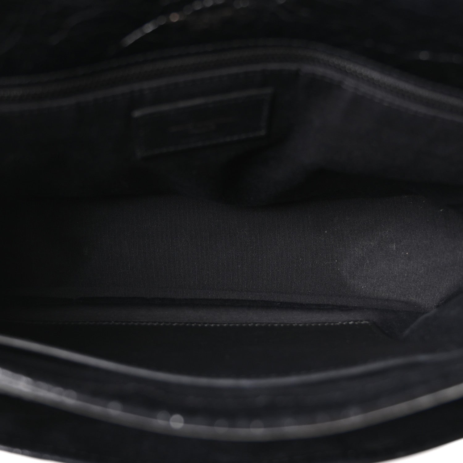 Crinkled Calfskin Matelasse Monogram Medium Niki Chain Satchel Black