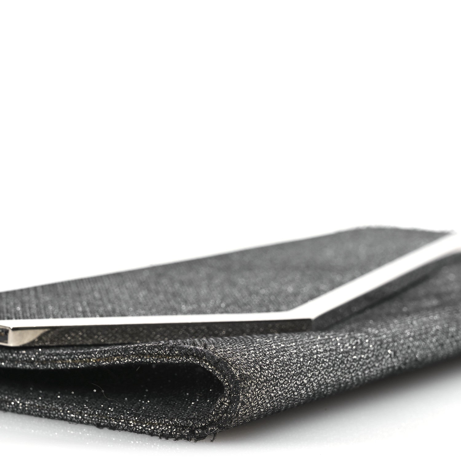 Glitter Fabric Erica Chain Clutch  Anthracite
