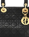 Lambskin Cannage Medium Lady D1OR Black