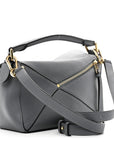 Soft Grained Calfskin Small Puzzle Bag Asphalt Grey