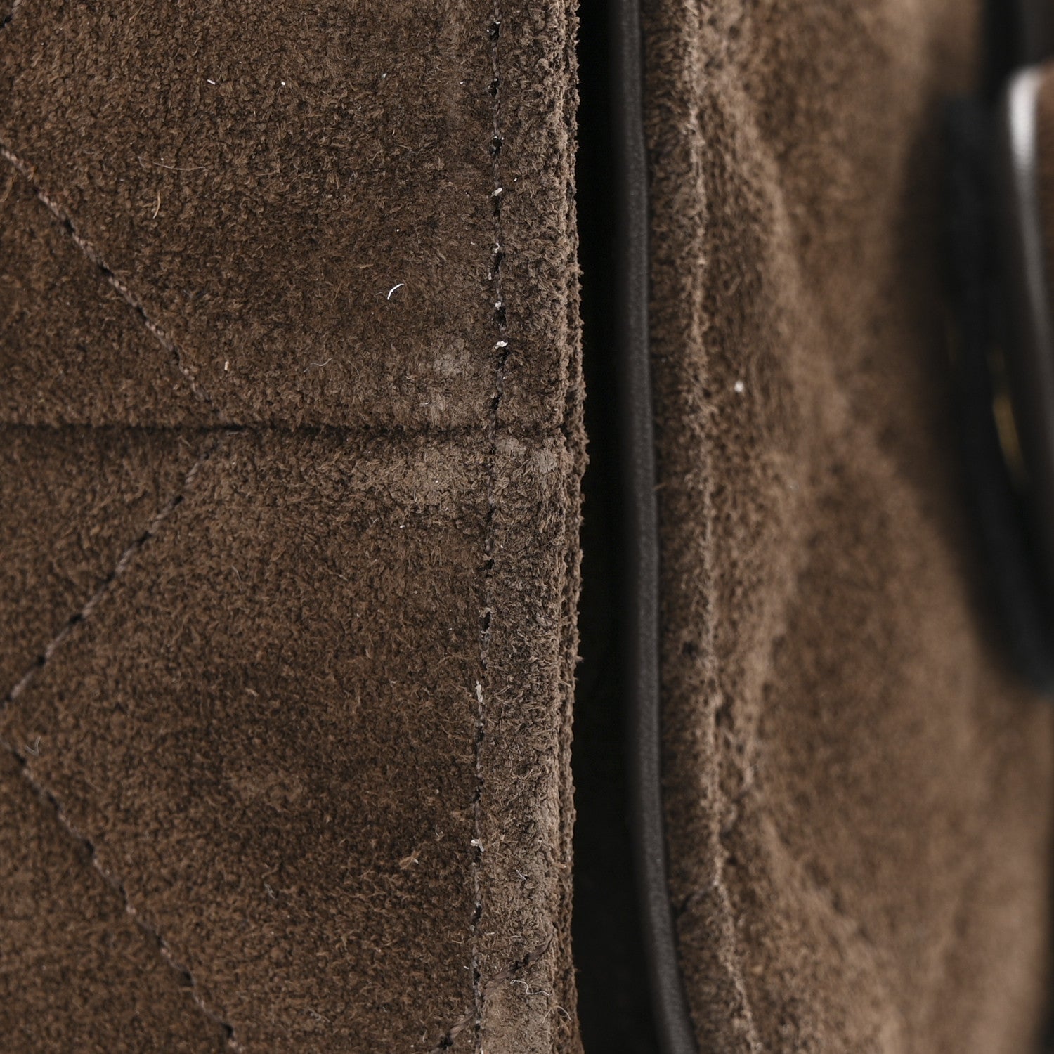 Suede Quilted Mini CHNL 25 Handbag Dark Brown