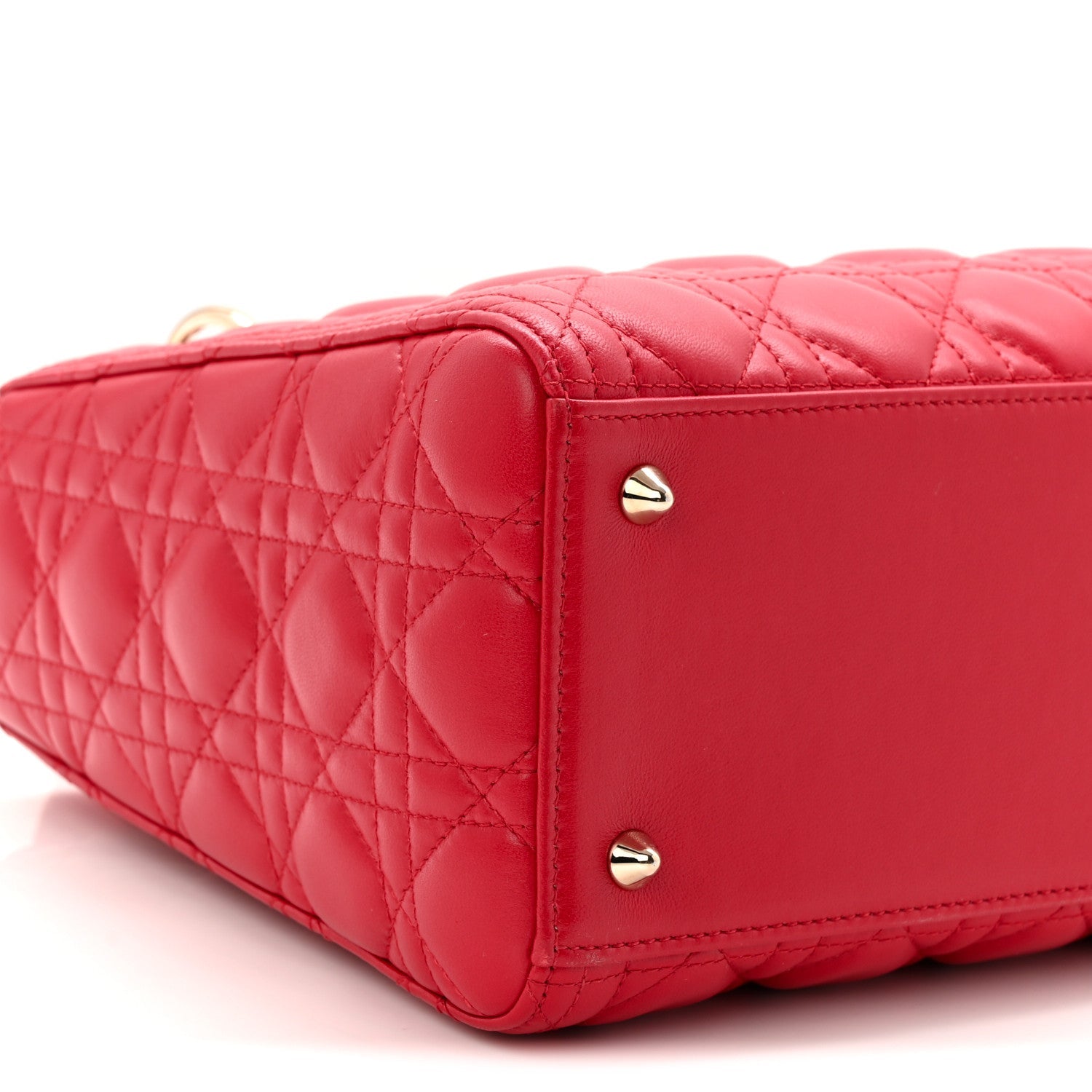 Lambskin Cannage Medium Lady D1OR Red
