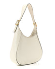 Brushed Calfskin Cleo Adjustable Strap Shoulder Bag White