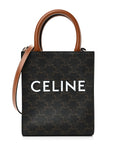 Triomphe Canvas Calfskin Mini Vertical Cabas Tan