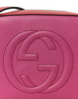 Dollar Calfskin Bi-Color Small Soho Disco Bag New Rosette Hibiscus Red