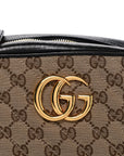 Monogram Matelasse Diagonal Small GG Marmont Chain Shoulder Bag Beige Black