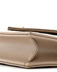 Grain De Poudre Matelasse Chevron Monogram Envelope Chain Wallet Dark Beige