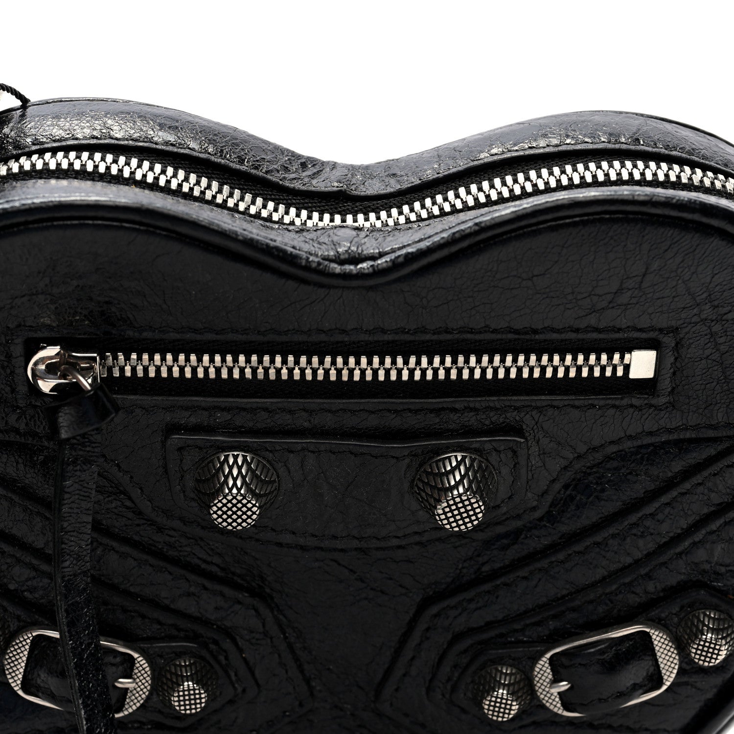 Agneau Arena Mini Le Cagole Heart Bag Black