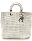 Lambskin Woven D1OR Tote White