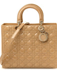 Patent Cannage Large Lady D1OR Dark Beige