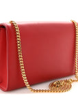 Smooth Calfskin Medium Classic Monogram Kate Tassel Satchel Lipstick Red