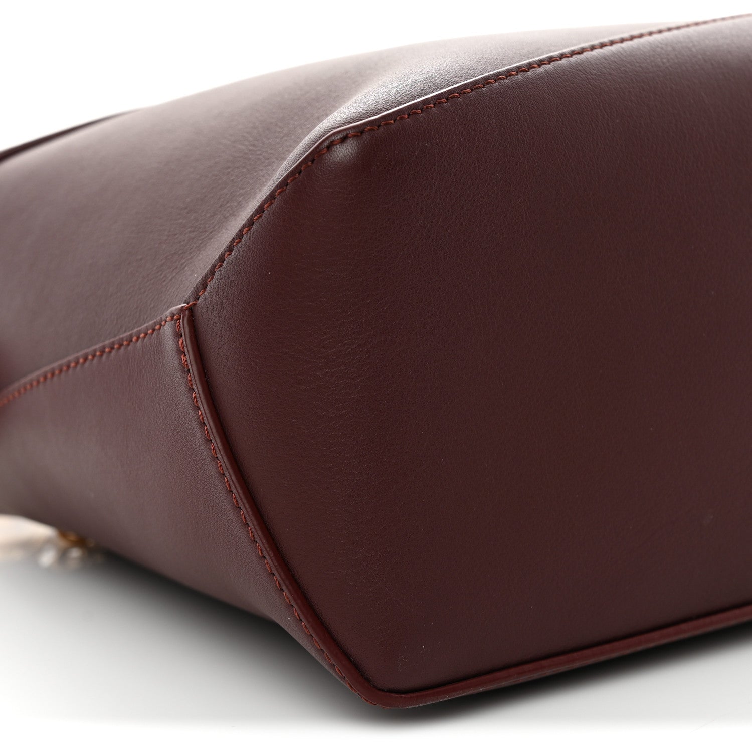 Calfskin Small Puzzle Edge Bag Burgundy