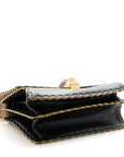 Vitello Liberty Scalloped Studded Small Kan I Shoulder Bag Black