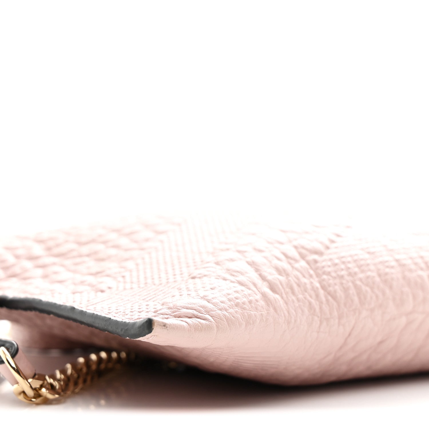 Signature Grain Calfskin Check Embossed Peyton Crossbody Clutch Bag Pale Orchid