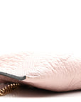 Signature Grain Calfskin Check Embossed Peyton Crossbody Clutch Bag Pale Orchid