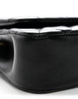 Lambskin Quilted Rectangular Phone Holder Clutch With Chain Black