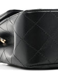 Lambskin Quilted Mini Rectangular Flap Black