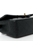 Caviar Quilted Mini Top Handle Rectangular Flap Black