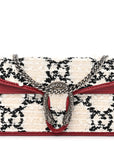 Tweed GG Monogram Super Mini Dionysus Shoulder Bag White Black Romantic Cherry