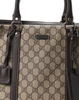 GG Supreme Monogram Medium Double Handle Briefcase Dark Brown