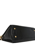 Vitello Daino Shopping Satchel Black