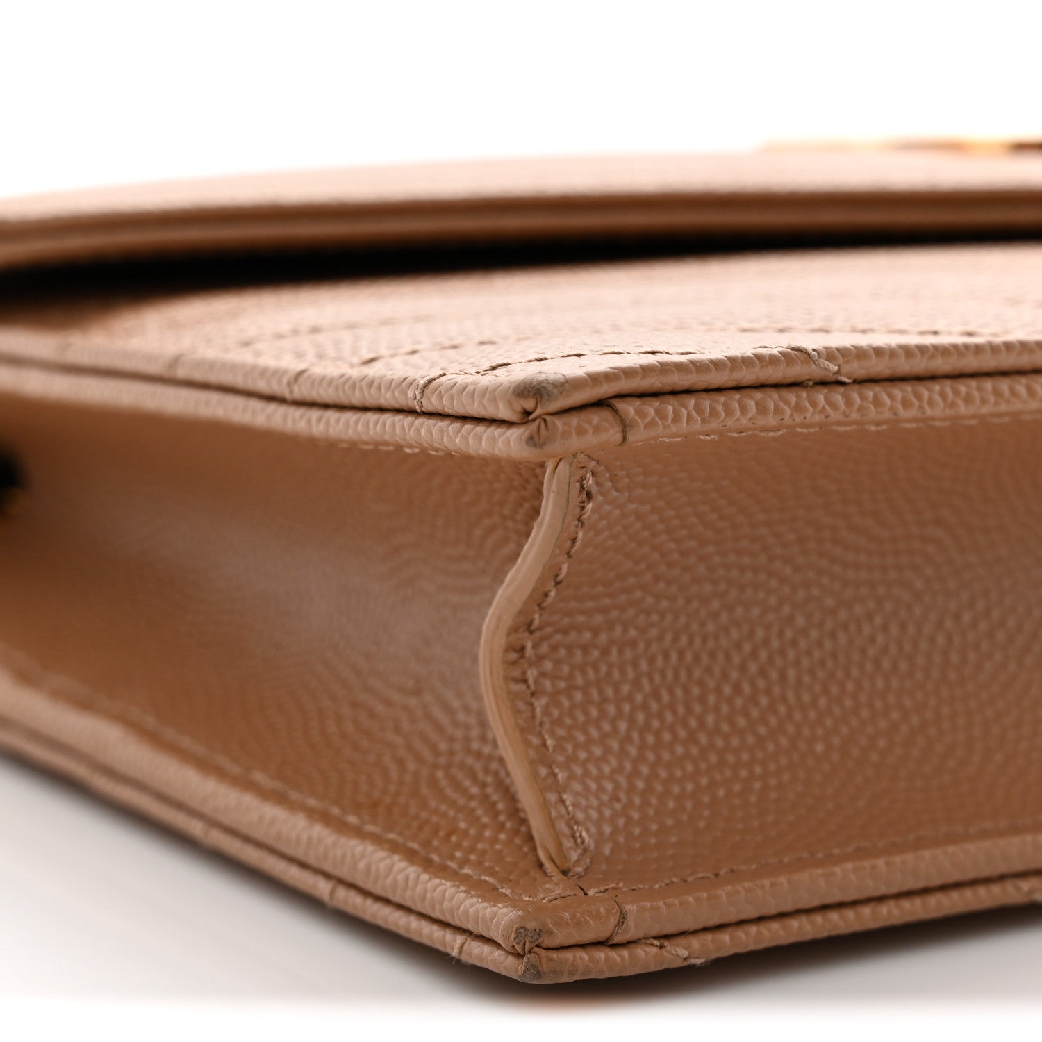 Grain De Poudre Matelasse Chevron Monogram Envelope Chain Wallet Cork
